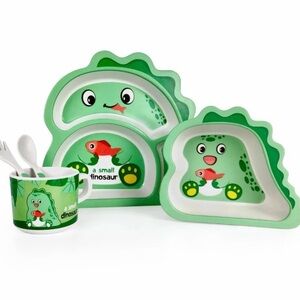 Green Dinosaur Kids Dinnerware Set
